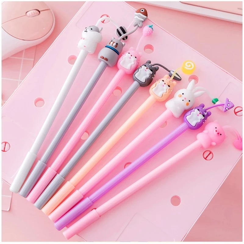 Unicorn Gel Pens Set 10pcs Cute Kawaii Black Ink School Stationery