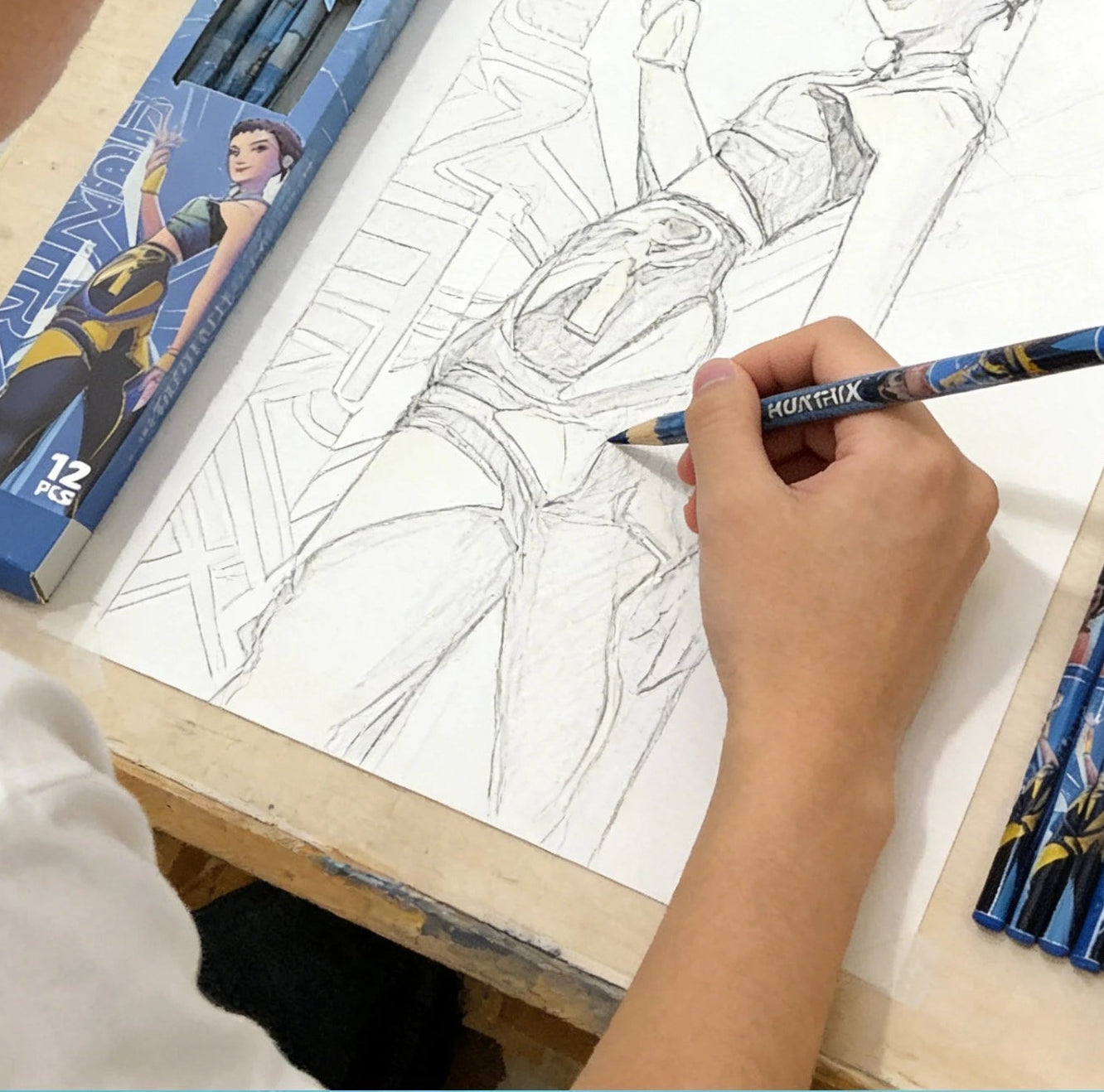 12pcs Cartoon Character 2B Pencils Set Kids School Stationery Gift