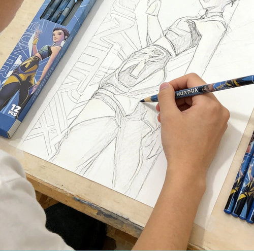 12pcs Cartoon Character 2B Pencils Set Kids School Stationery Gift