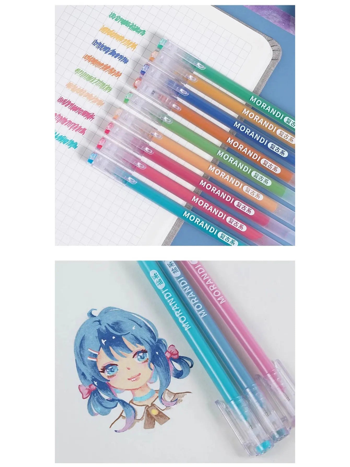 Colors Gel Pen Set for Drawing Writing Coloring Markers Stationery