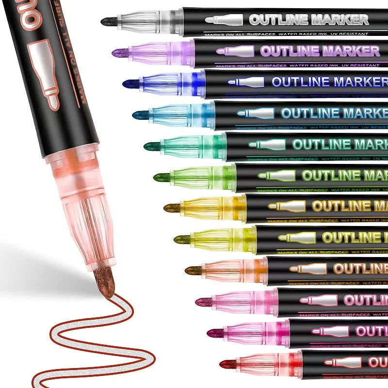 Double Line Outline Markers Set for Kids Coloring and Crafting