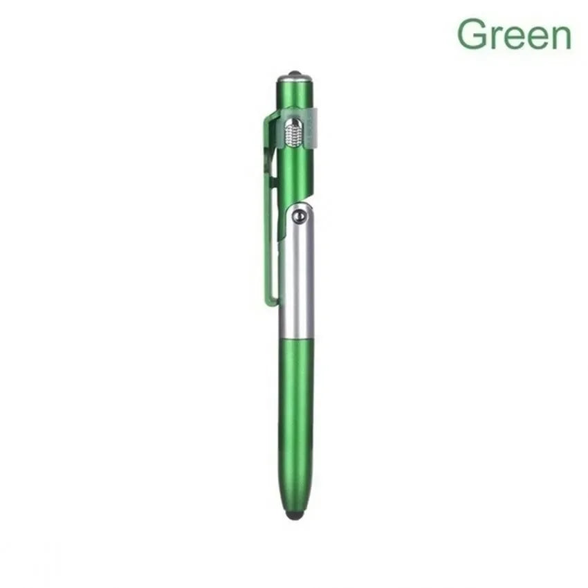 Multifunction Ballpoint Pen with Foldable Phone Stand and LED Light