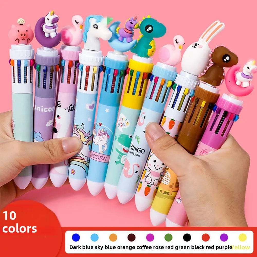 Color Cartoon Animal Multi-Color Pens Kids Party Favors Gift Set