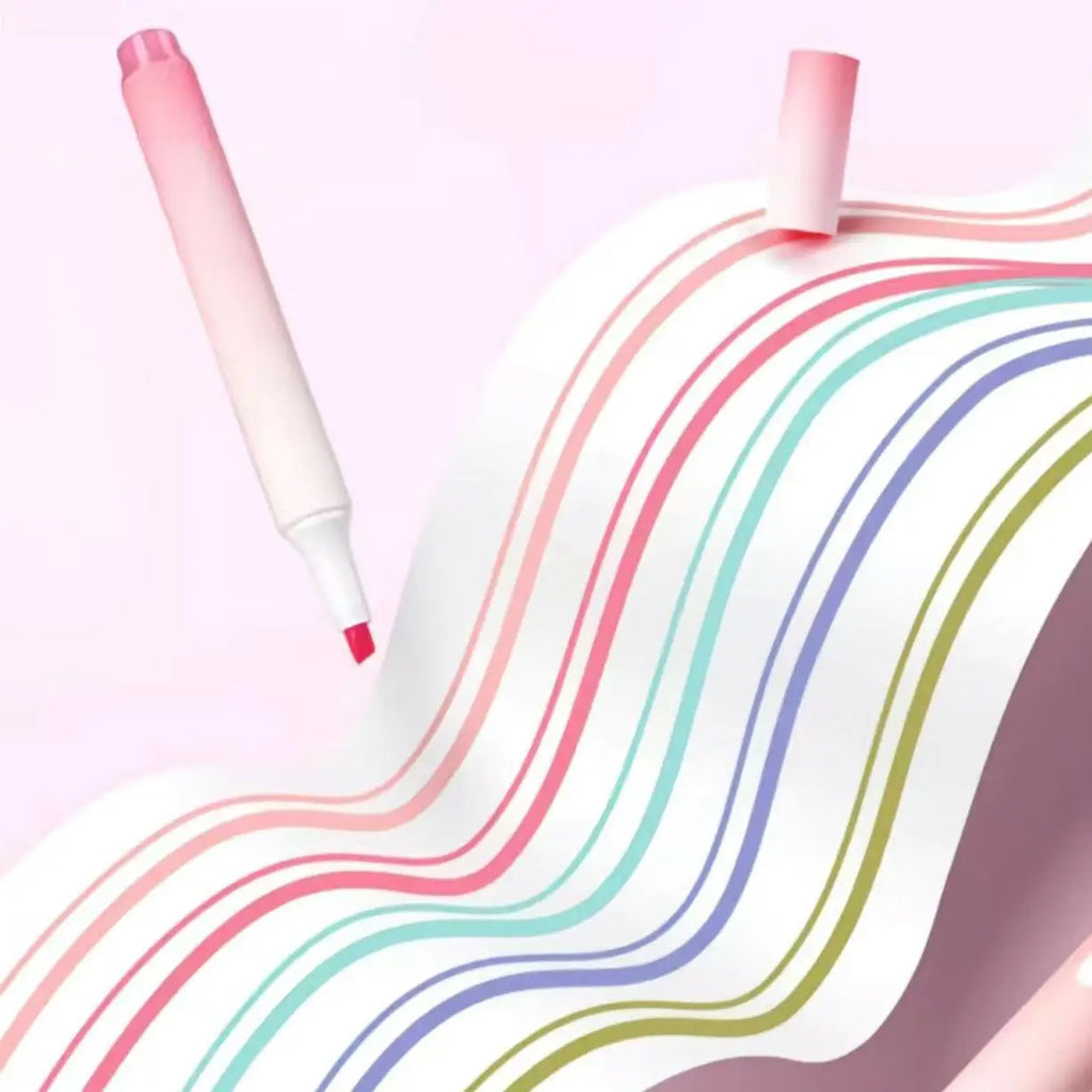 12-Pack Gradient Color Chisel Tip Highlighters for School and Office