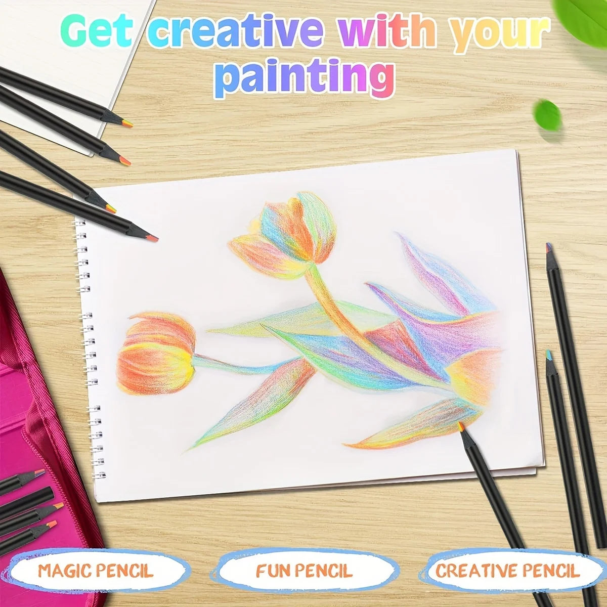 Rainbow Colored Pencils Set for Kids Art Drawing and Coloring Supplies