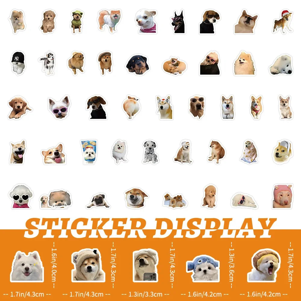 Cute Dog Stickers Pack Funny Cartoon Decals for Kids Laptop Phone Car