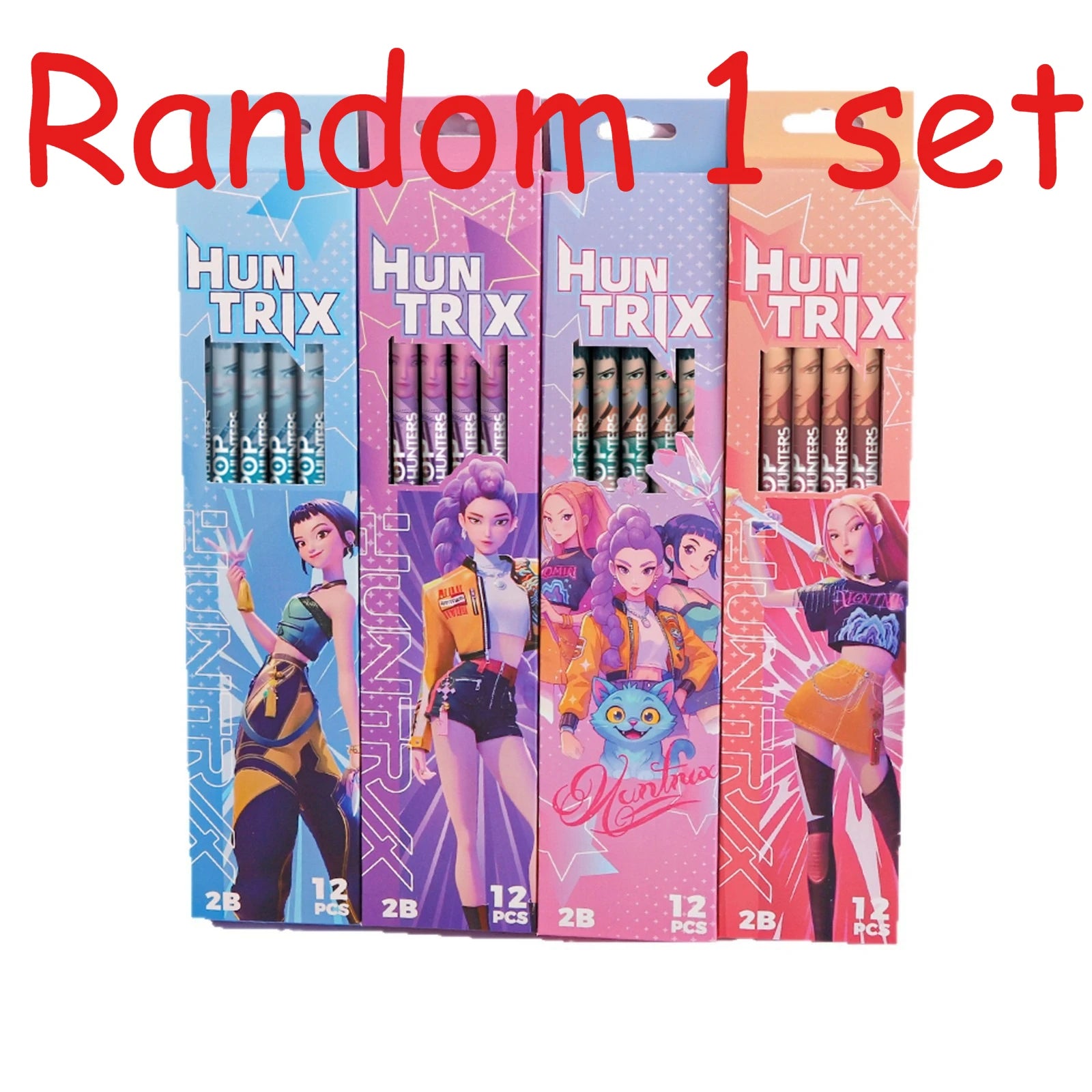 12pcs Cartoon Character 2B Pencils Set Kids School Stationery Gift