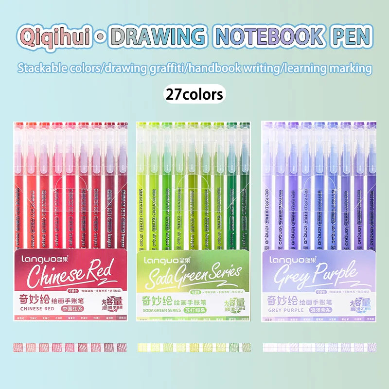 Colors Gel Pen Set for Drawing Writing Coloring Markers Stationery