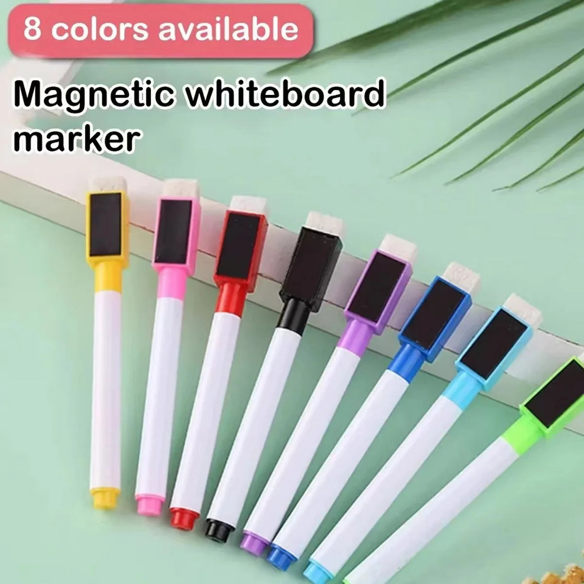 8pcs Colorful Dry Erase Markers with Erasers for Whiteboards Set