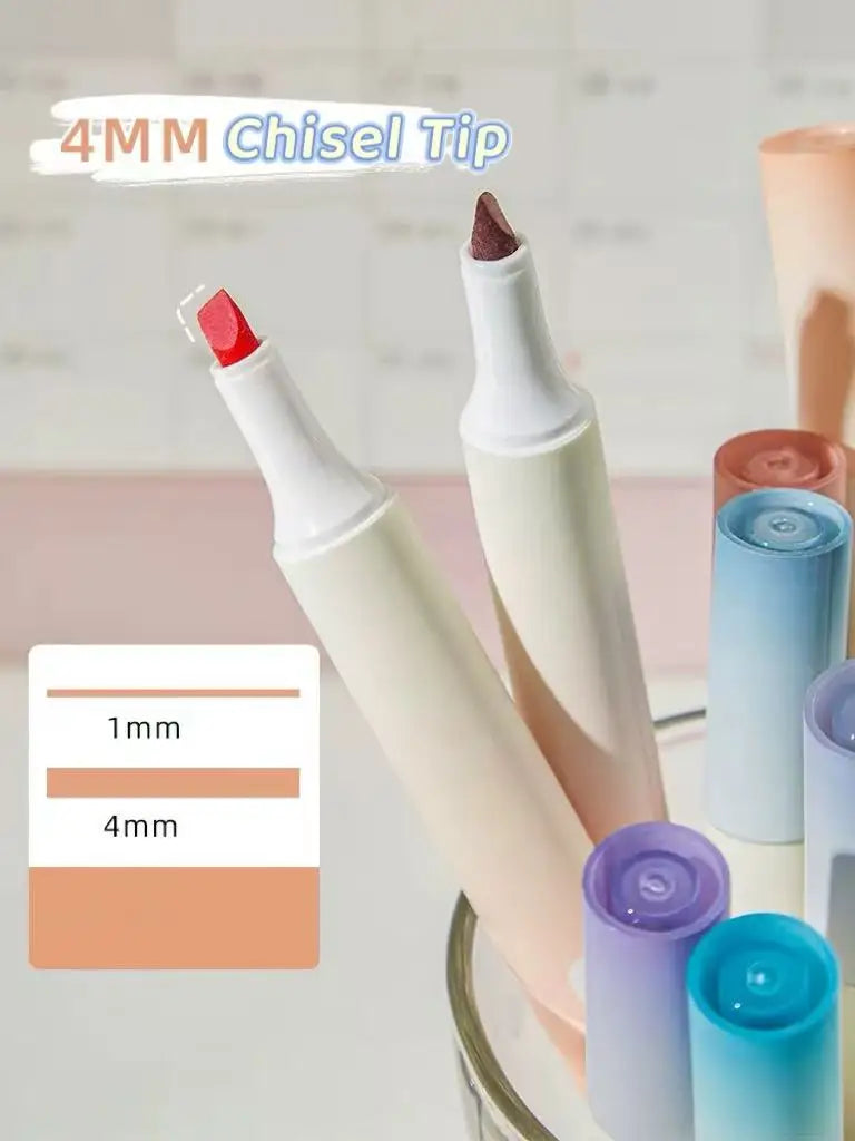 12-Pack Gradient Color Chisel Tip Highlighters for School and Office