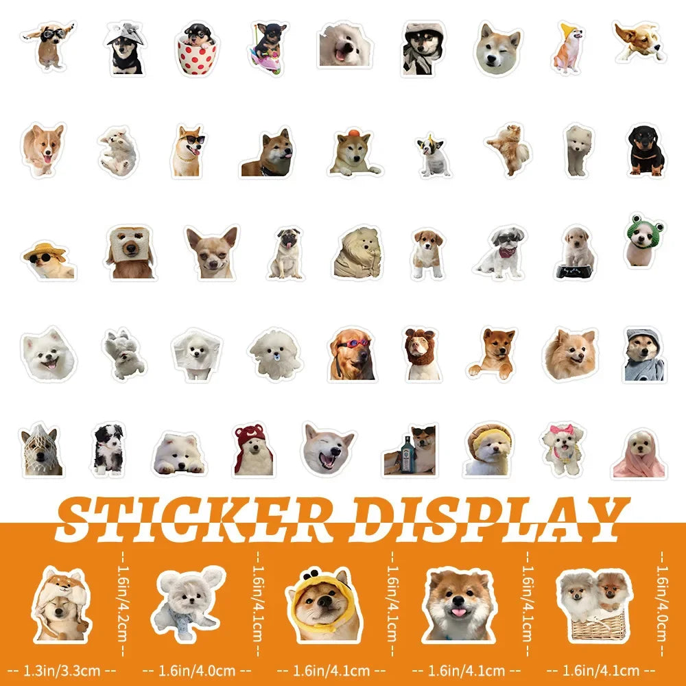 Cute Dog Stickers Pack Funny Cartoon Decals for Kids Laptop Phone Car