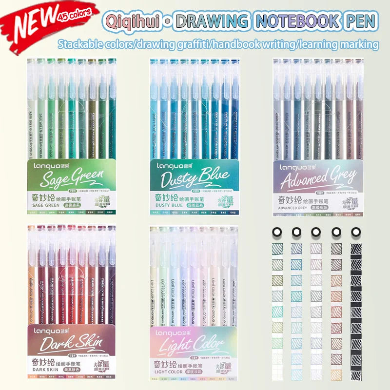 Colors Gel Pen Set for Drawing Writing Coloring Markers Stationery
