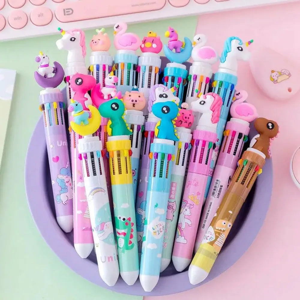 Color Cartoon Animal Multi-Color Pens Kids Party Favors Gift Set
