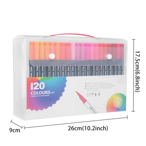 12-120 Colors Markers Set Dual Tip Brush Pen Fine Tip Painting Watercolor Art Marker Pens for Manga Art Drawing Supplies