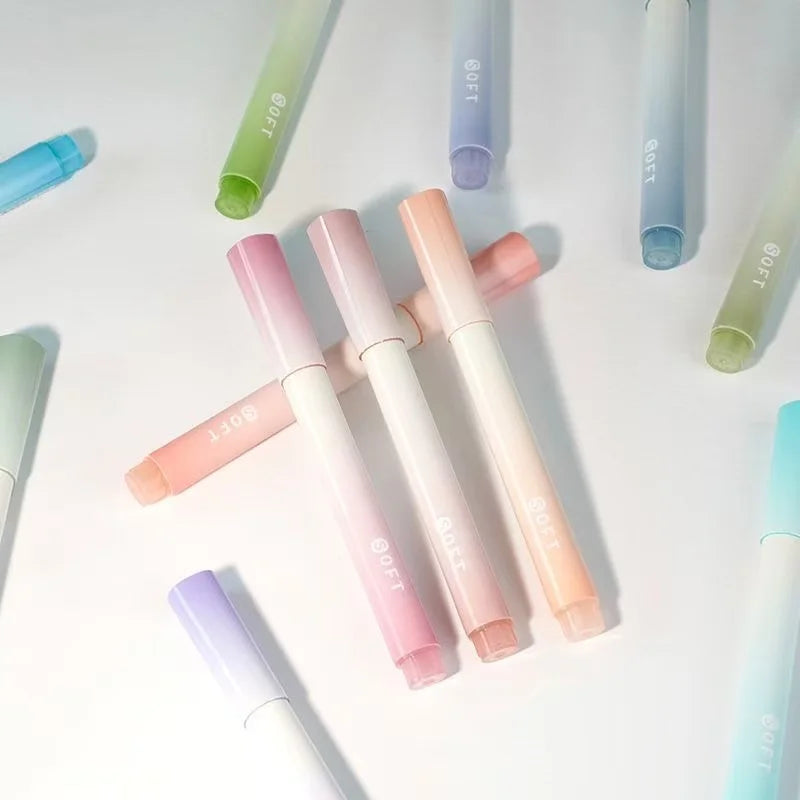 12-Pack Gradient Color Chisel Tip Highlighters for School and Office